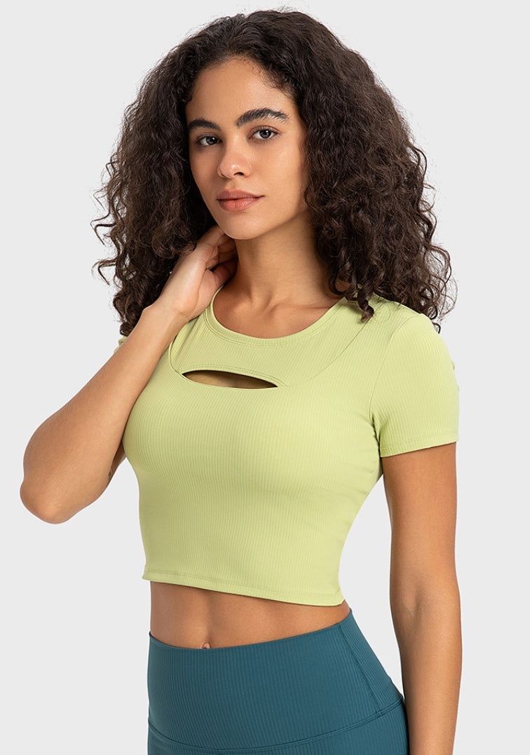 Summer Cut-Out Ribbed Active Tee