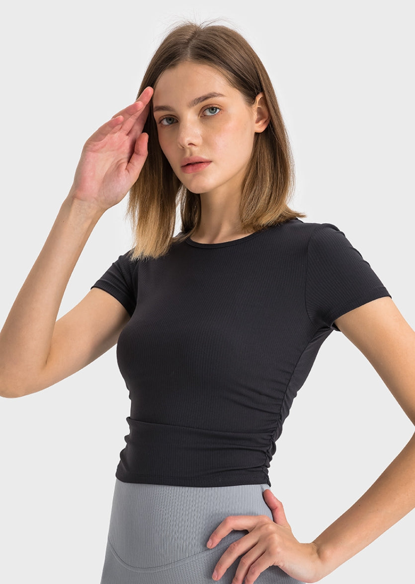 Summer Stretch Ruched Sport Tee
