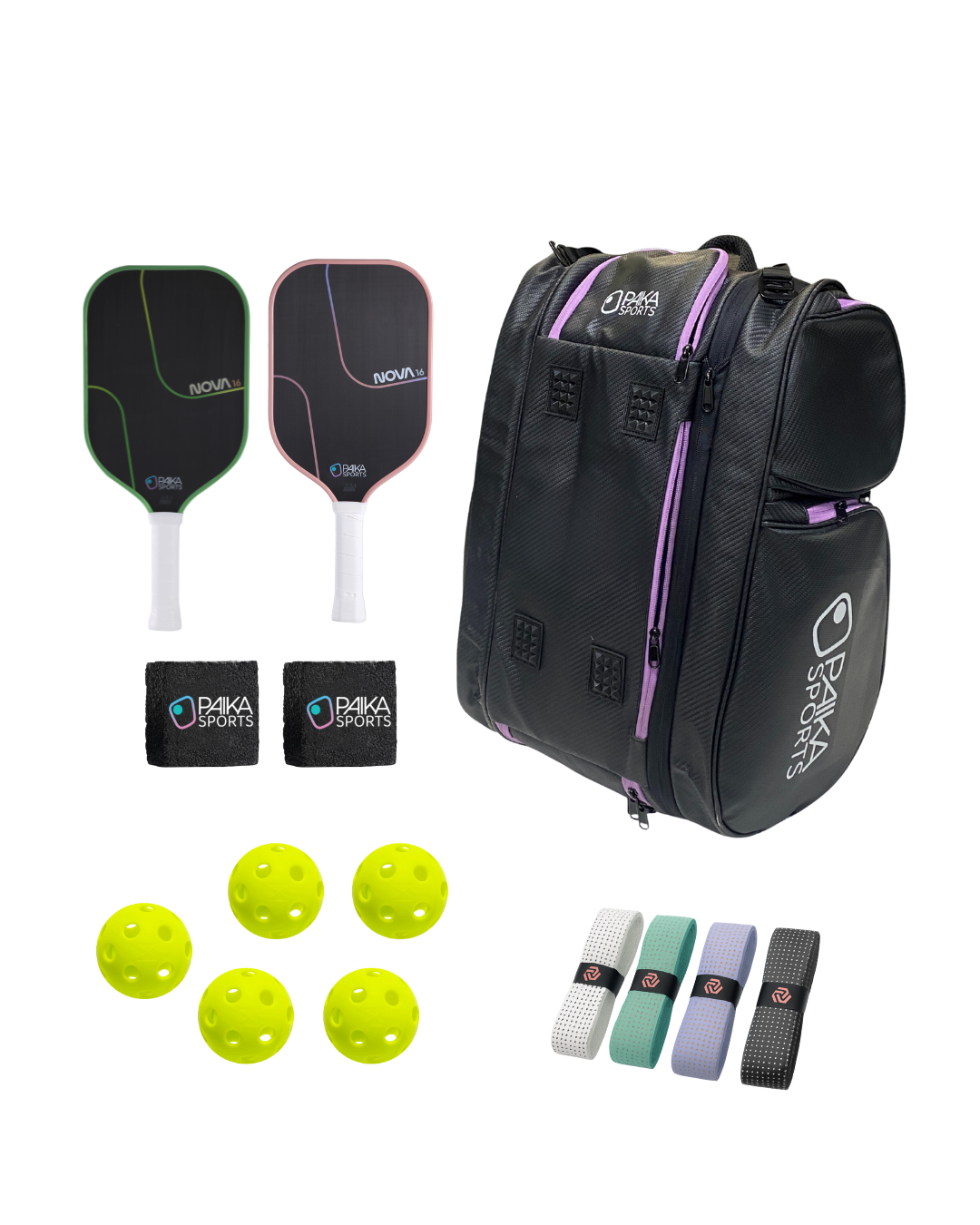 Holiday Deluxe Set (any 2 paddles + bag + 2 erasers + 4 overgrips)