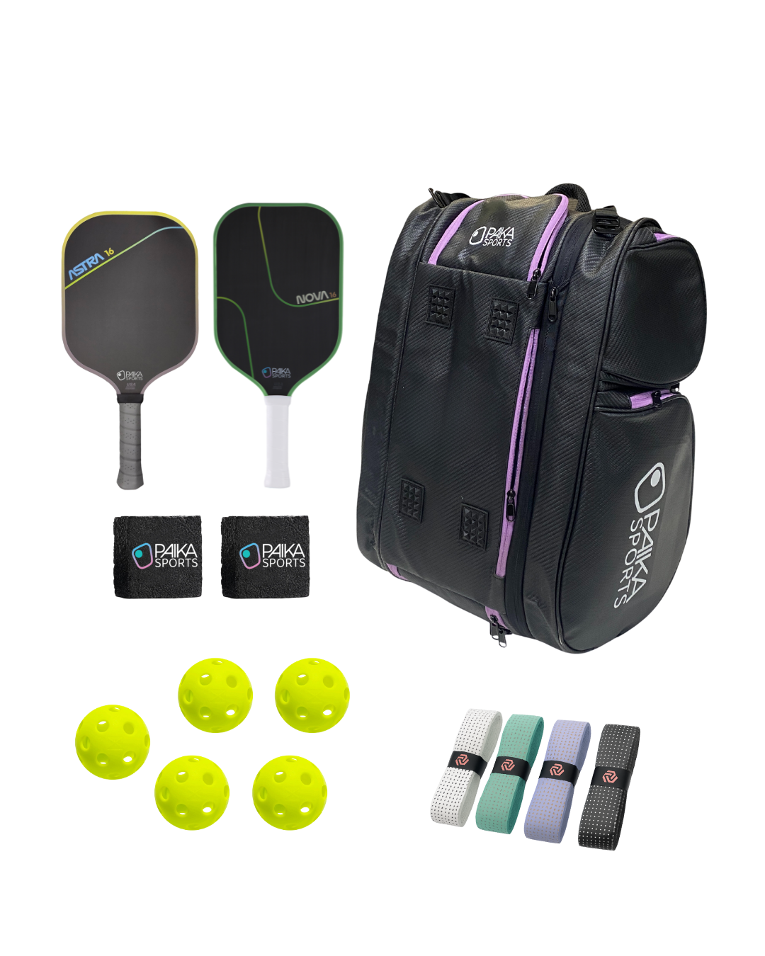 Holiday Deluxe Set (any 2 paddles + bag + 2 erasers + 4 overgrips)