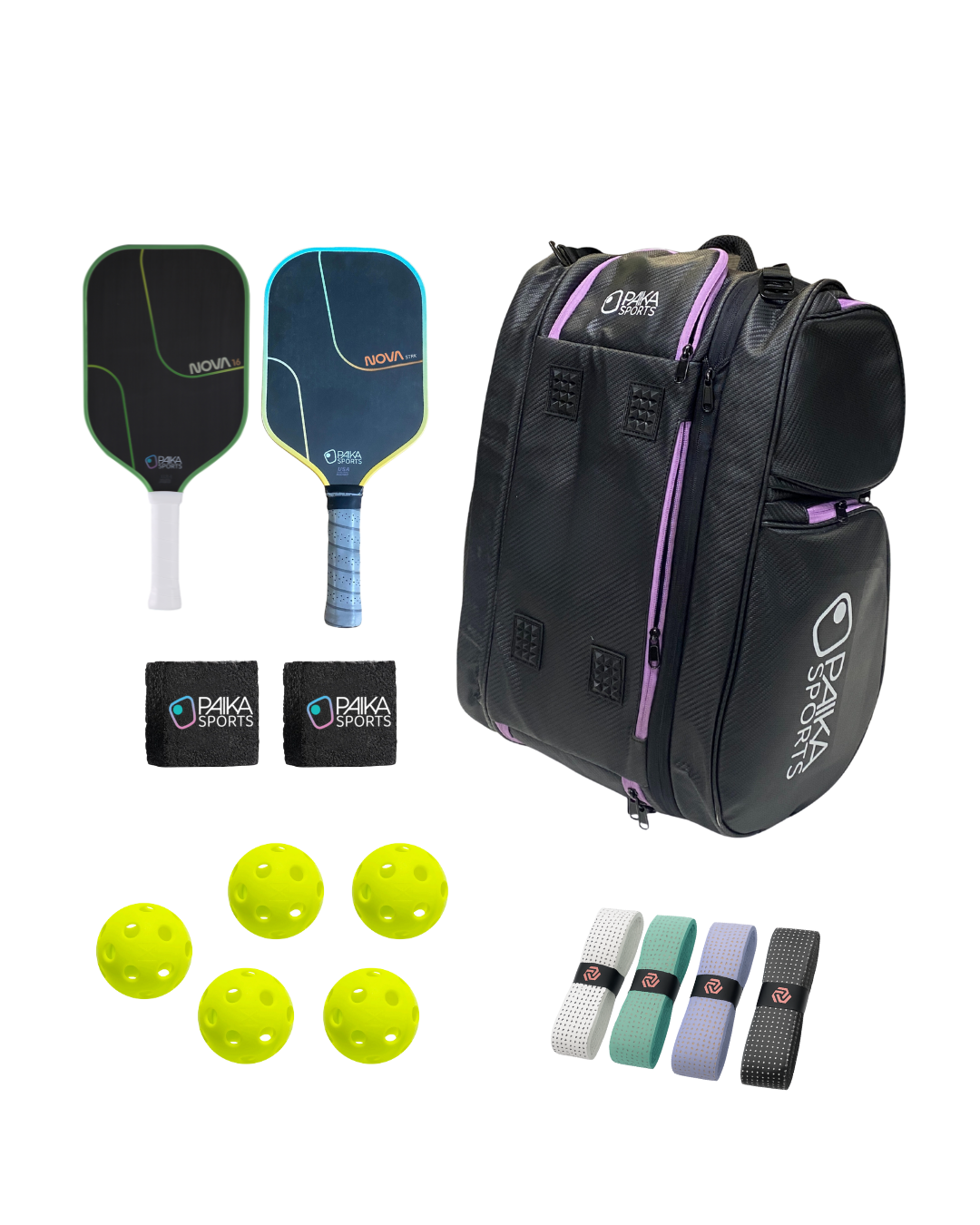 Holiday Deluxe Set (any 2 paddles + bag + 2 erasers + 4 overgrips)