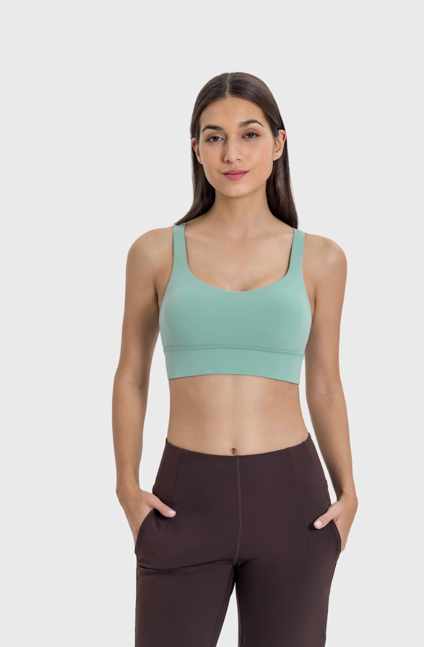 Cross-Back Breathable Sports Bra